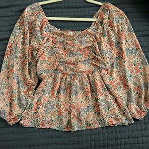 American Eagle Colorful Floral Blouse